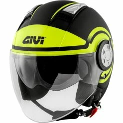 Best deal 🌟 Plastic Givi Air Jet R Round Helmet Black Yellow 🎉