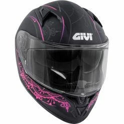 Promo 🔔 Plastic Givi 50.6 Stoccarda Mendhi Helmet Black Pink 💯